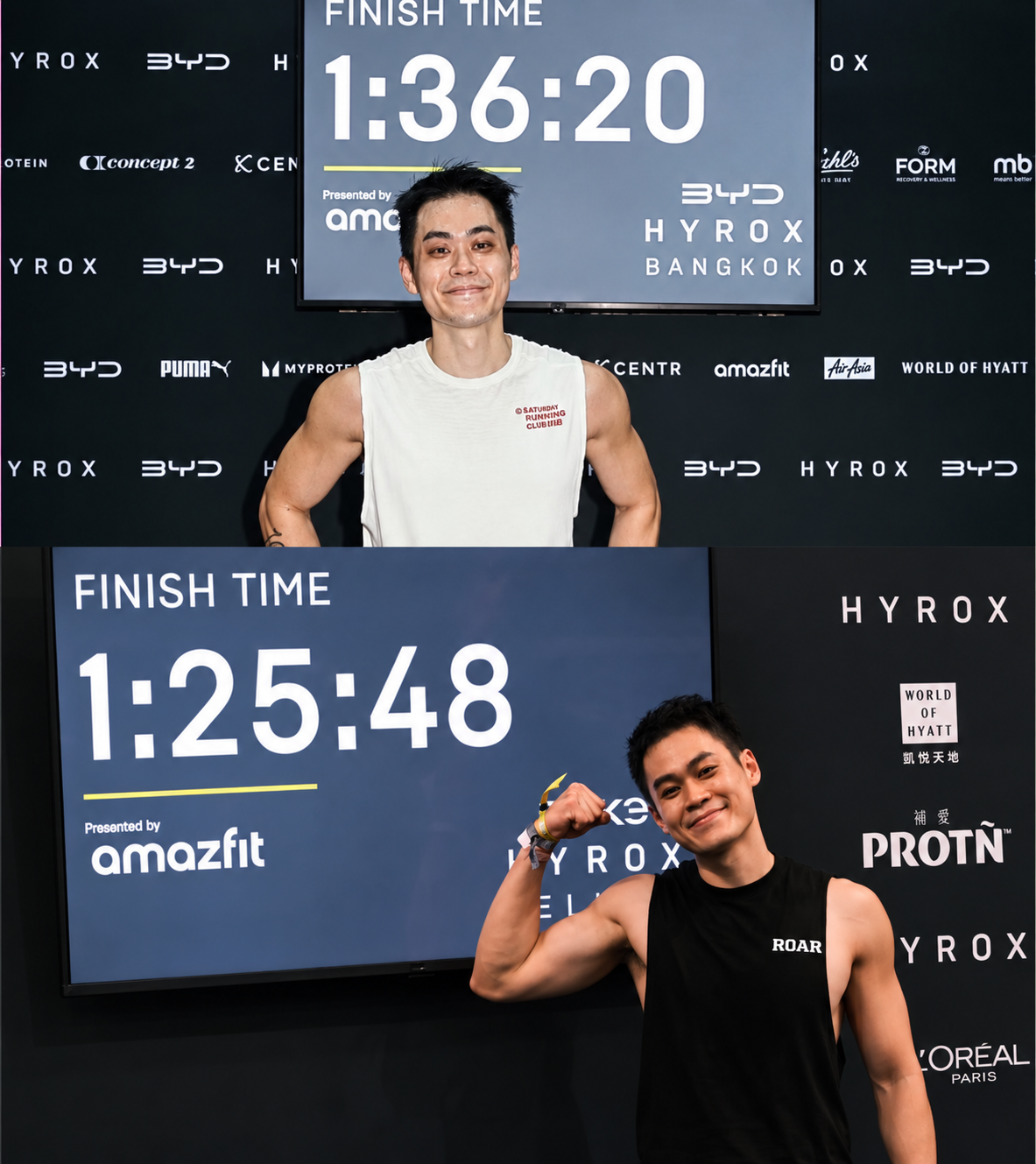 ROAR athletes HYROX Bangkok finish times